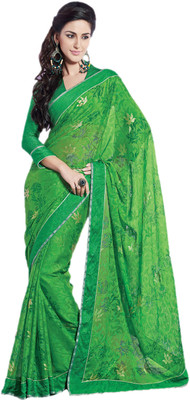 

Vishal Solid Fashion Georgette Saree(Green)