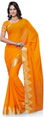 

Meghdoot Embroidered Fashion Chiffon Saree(Yellow), Mustard