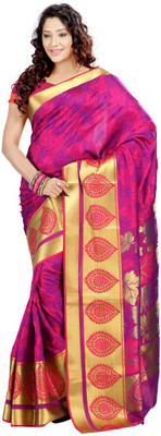 

Manthan Printed Daily Wear Art Silk Saree(Pink, Yellow), Pink & gold