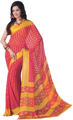 

Indian Wear Online Printed Fashion Pure Chiffon Saree(Red)