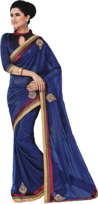 

Banjaraindia Embellished Fashion Shimmer Fabric Saree(Dark Blue)
