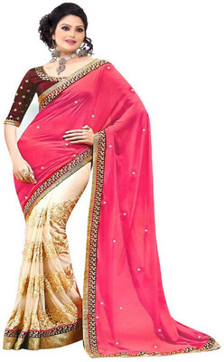 

Yatri Silk Mills Embroidered Fashion Georgette Saree(Multicolor), Red
