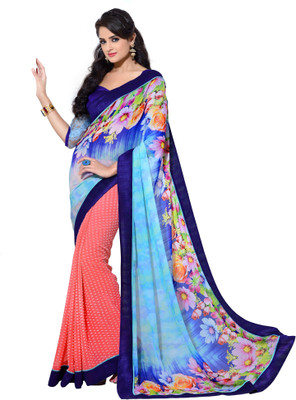 

JTInternational Printed Bollywood Handloom Georgette Saree(Multicolor)