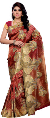 

Mimosa Woven Kanjivaram Art Silk Saree(Pink), Rani
