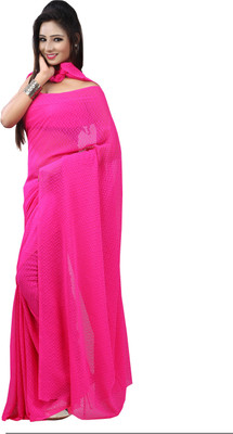 

Parisha Printed Fashion Georgette, Jacquard Saree(Pink)