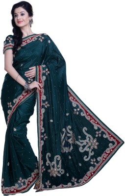 

Ambition Embellished Fashion Silk Saree(Dark Green)