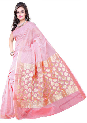 

Asavari Embellished Banarasi Handloom Kota Cotton Saree(Pink), Baby pink