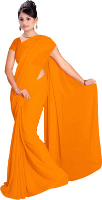 

Vardan Prints Plain Fashion Georgette Saree(Orange)