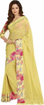 

Vishal Self Design Bollywood Georgette Saree(Yellow)
