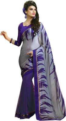 

Lovelylook Printed Fashion Chiffon Saree(Multicolor), Purple & grey