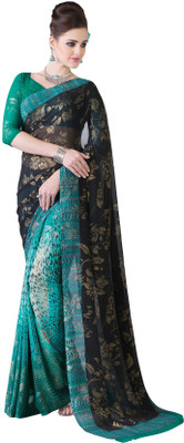

Khushali Self Design, Printed Fashion Georgette Saree(Black, Light Blue, Multicolor, Green), Black;green;light blue;multicolor