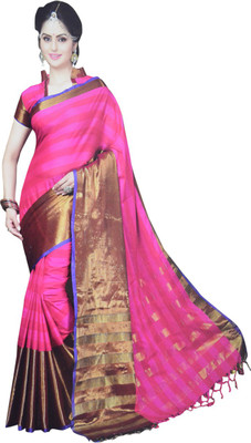 

Neshkaar Striped, Checkered, Solid, Self Design, Plain Bollywood Cotton Saree(Multicolor)