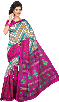 

JTInternational Printed Manipuri Silk Saree(Multicolor)