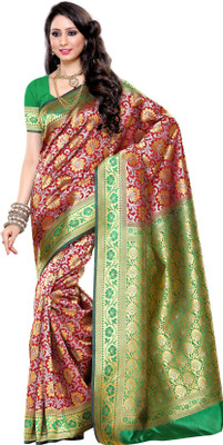 

Mimosa Woven Kanjivaram Art Silk Saree(Maroon)