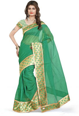 

Weavedeal Embellished Banarasi Art Silk Saree(Green)