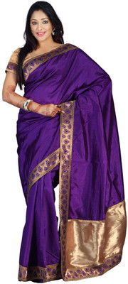 

Weavedeal Embellished Banarasi Art Silk Saree(Purple)