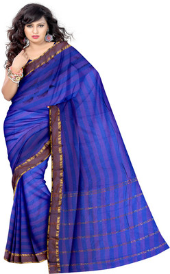 

Javuli Woven Arani Pattu Handloom Silk Cotton Blend Saree(Blue)