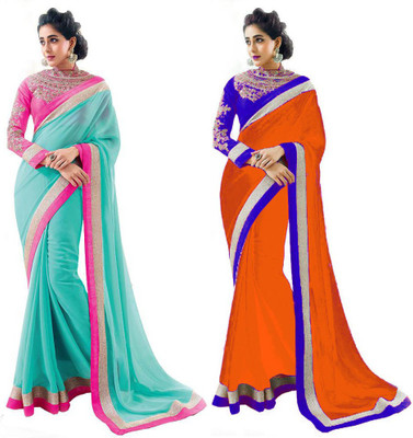 

Stylezone Self Design Fashion Chiffon Saree(Pack of 2, Multicolor)