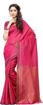 

Mimosa Woven Kanjivaram Art Silk Saree(Pink), Rani
