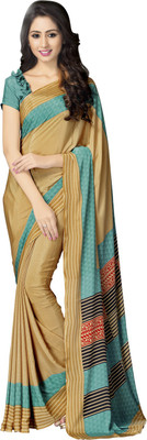

Saara Printed Fashion Crepe Saree(Beige, Green)