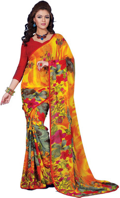 

Saara Printed Fashion Georgette Saree(Yellow, Red)