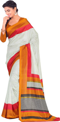 

Sunaina Printed Fashion Art Silk Saree(Multicolor), Cream