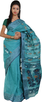 

Sanrocks Global Fashions Woven Tant Cotton Saree(Green)