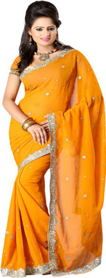 

Sanju Sarees Embroidered Fashion Georgette Saree(Yellow)