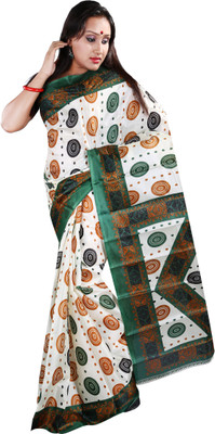 

Anushree Saree Printed Fashion Silk Saree(Multicolor), Green