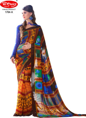 

Hi-Choice Printed Fashion Georgette Saree(Multicolor), Brown