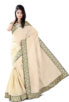 

Weavedeal Embellished, Self Design Banarasi Banarasi Silk, Brocade Saree(White)