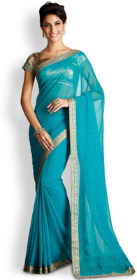 

Soch Embroidered Fashion Georgette Saree(Green)