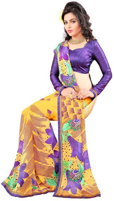 

Manthan Printed Daily Wear Georgette Saree(Yellow, Multicolor), Yellow&multi