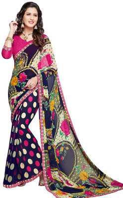 

PSHOPEE Printed Fashion Chiffon Saree(Pink)