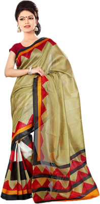 

JTInternational Printed Bhagalpuri Silk Saree(Multicolor)