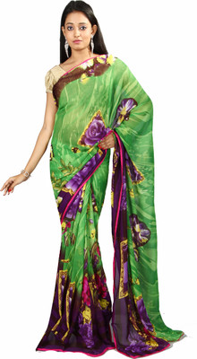 

Anushree Saree Floral Print Fashion Georgette Saree(Multicolor), Green