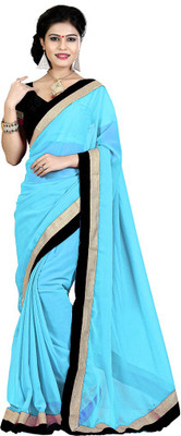 

Indian Wear Online Solid Fashion Chiffon Saree(Light Blue)