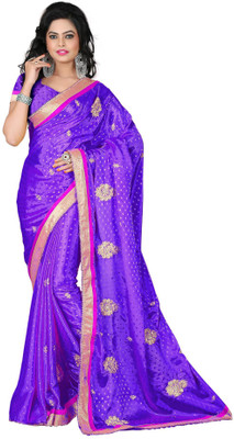 

Vishakha Fashion Embroidered Bollywood Jacquard Saree(Purple)