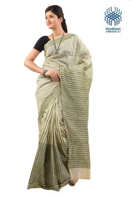 

Tantuja Self Design Murshidabad Handloom Silk Saree(Green)
