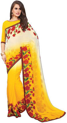 

Indian Wear Online Printed Fashion Pure Chiffon Saree(Multicolor), Multicolor552