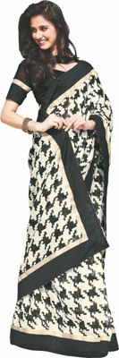 

Ishin Printed Fashion Cotton Saree(Black)