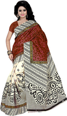 

Party Wear Dresses Printed Fashion Cotton Saree(Brown)
