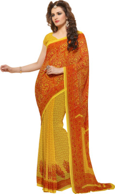 

Khoobee Self Design, Printed Fashion Georgette Saree(Multicolor, Yellow)