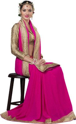 

Lovelylook Embroidered Fashion Georgette Saree(Pink)