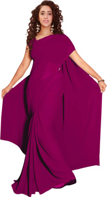 

Vardan Prints Plain Bollywood Chiffon Saree(Purple)