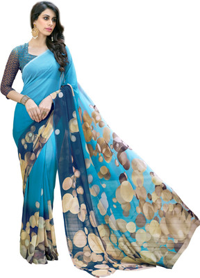 

Parisha Printed Fashion Georgette Saree(Light Blue), Sky blue