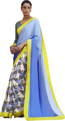 

Khoobee Self Design, Printed Fashion Georgette, Crepe Saree(Blue, Grey, Multicolor)