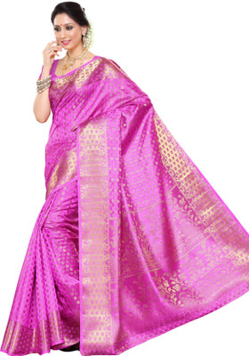 

Mimosa Woven Kanjivaram Art Silk Saree(Pink