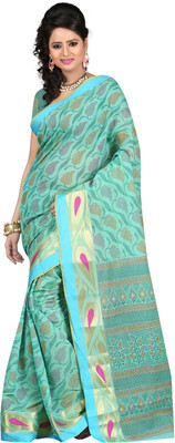 

Ansu Fashion Printed Fashion Cotton Saree(Green)