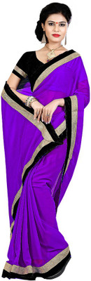 

Indian Wear Online Solid Fashion Chiffon Saree(Purple)